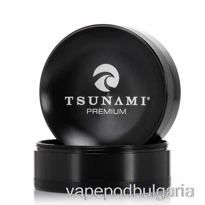 Vape 10000 Дръпки Tsunami 2.95inch 4-piece Sunken Top Grinder Black (75mm)